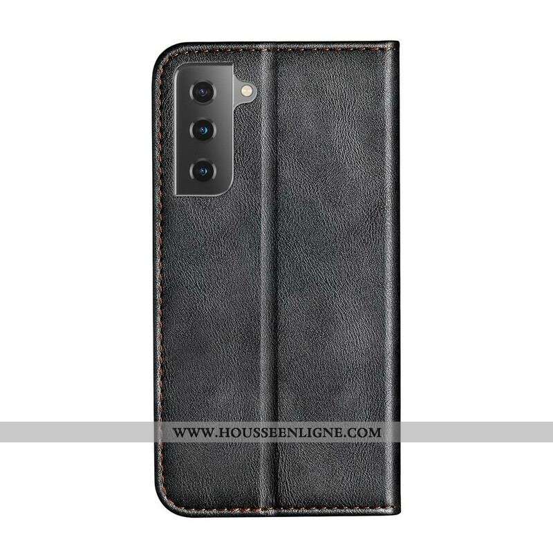 Flip Cover Samsung Galaxy S21 5G Bicolore Effet Cuir