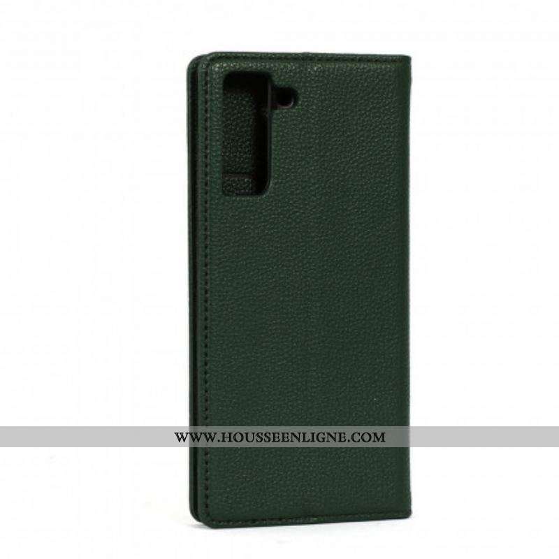 Flip Cover Samsung Galaxy S21 5G Effet Cuir HANMAN