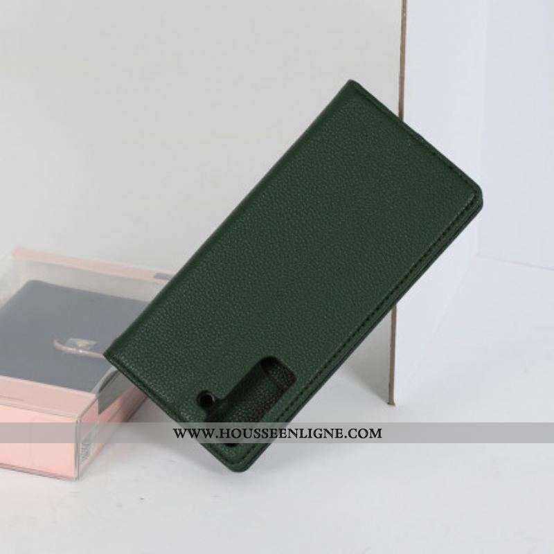 Flip Cover Samsung Galaxy S21 5G Effet Cuir HANMAN