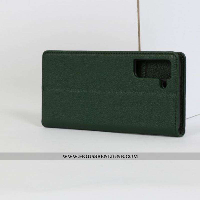 Flip Cover Samsung Galaxy S21 5G Effet Cuir HANMAN