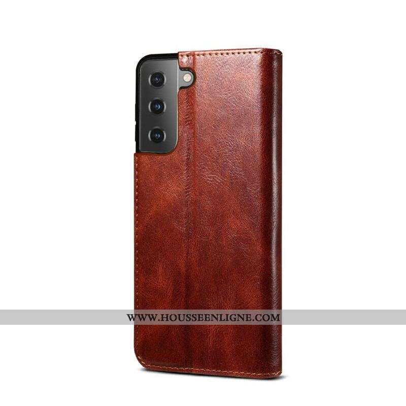 Flip Cover Samsung Galaxy S21 5G Simili Cuir Ciré