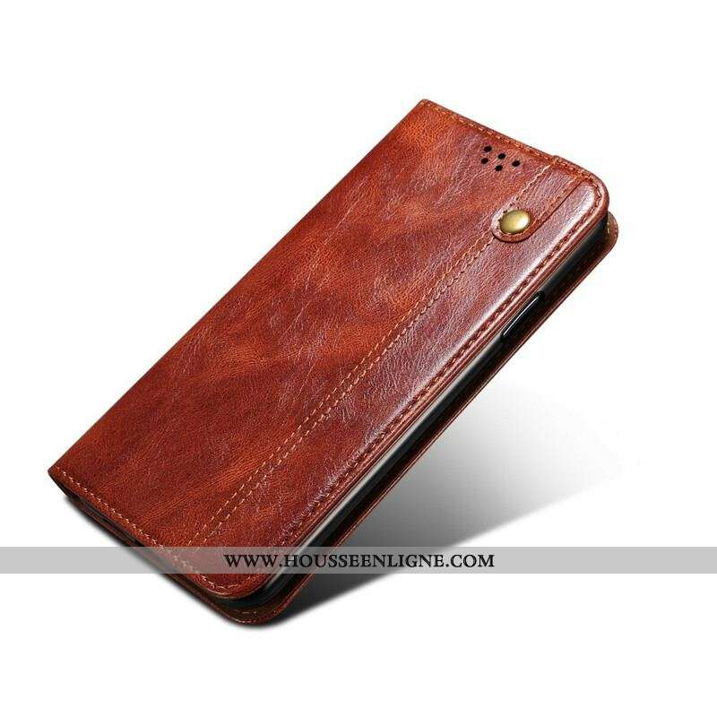 Flip Cover Samsung Galaxy S21 5G Simili Cuir Ciré