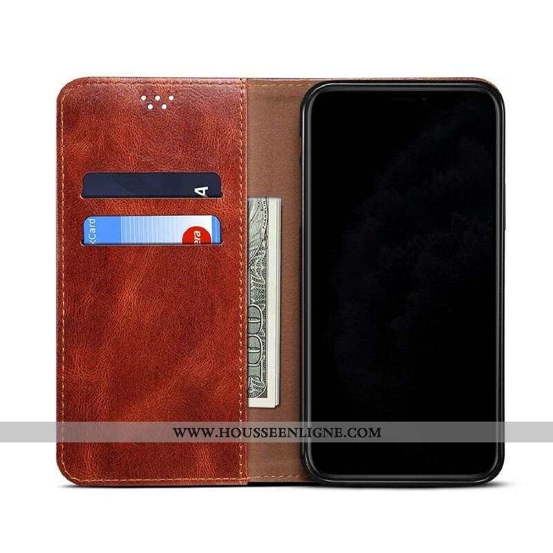 Flip Cover Samsung Galaxy S21 5G Simili Cuir Ciré