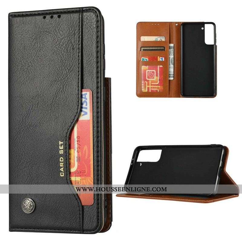 Flip Cover Samsung Galaxy S21 5G Simili Cuir Porte-Cartes