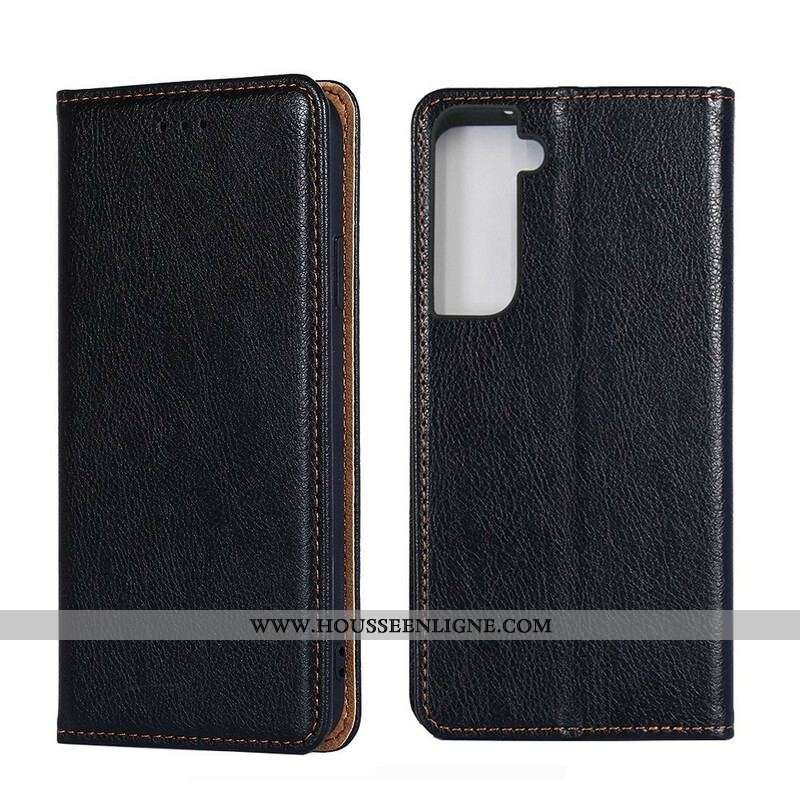 Flip Cover Samsung Galaxy S21 5G Style Cuir Classique