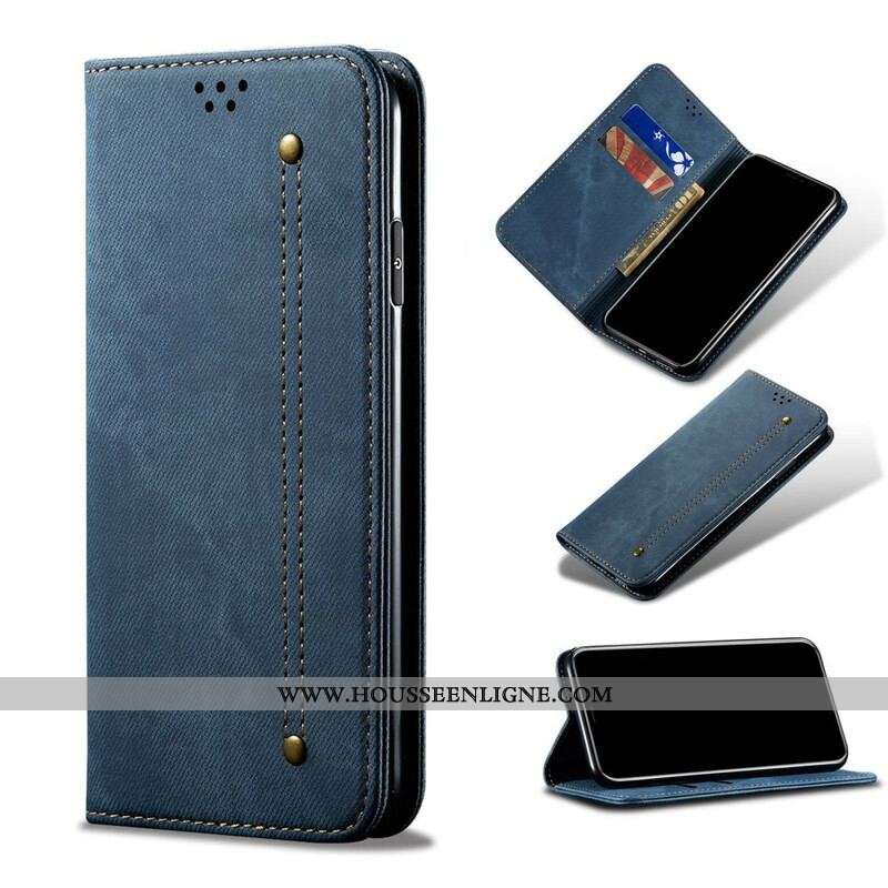 Flip Cover Samsung Galaxy S21 5G Tissu Jeans