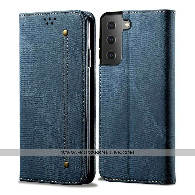 Flip Cover Samsung Galaxy S21 5G Tissu Jeans