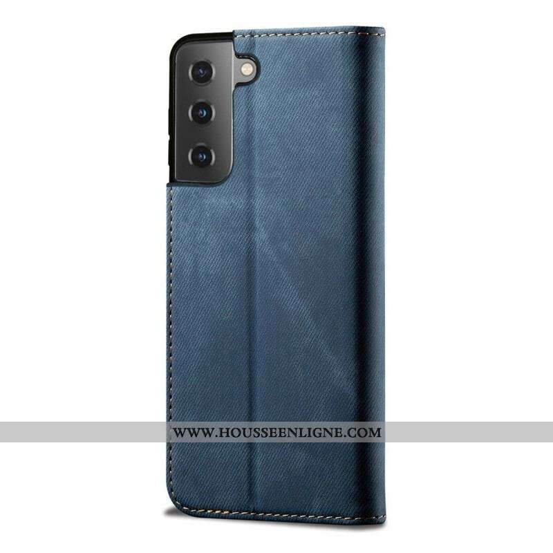 Flip Cover Samsung Galaxy S21 5G Tissu Jeans
