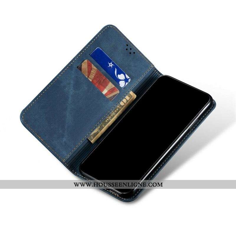 Flip Cover Samsung Galaxy S21 5G Tissu Jeans