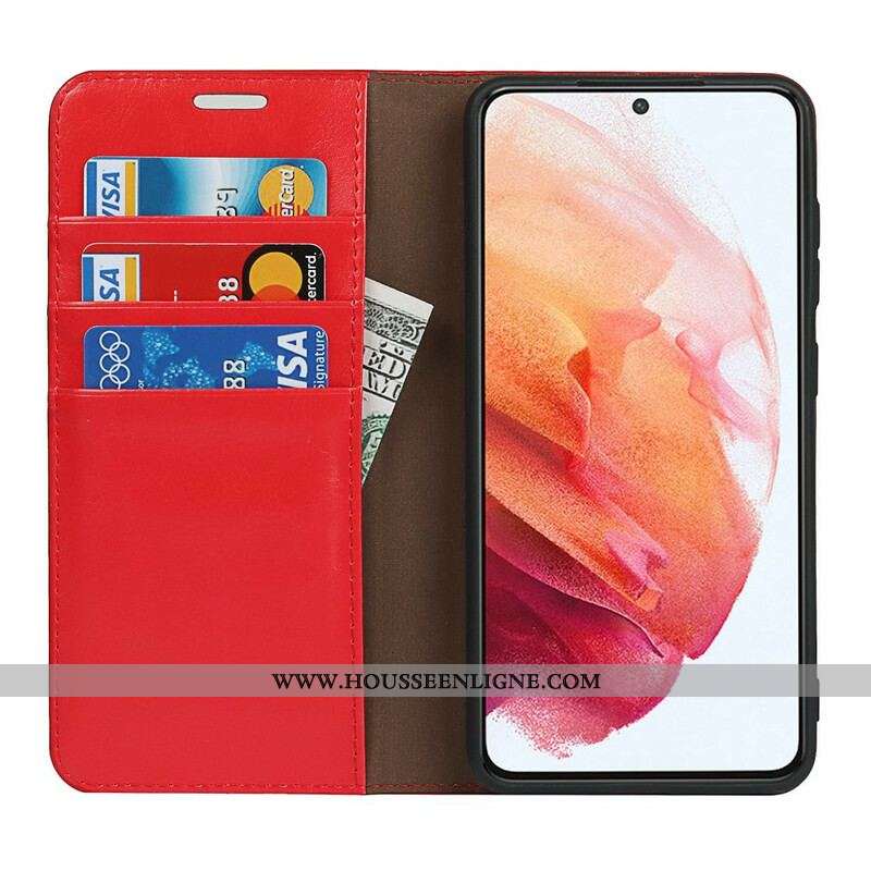 Flip Cover Samsung Galaxy S21 FE Cuir Véritable