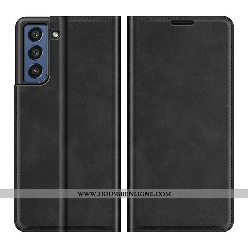 Flip Cover Samsung Galaxy S21 FE Effet Cuir Douceur