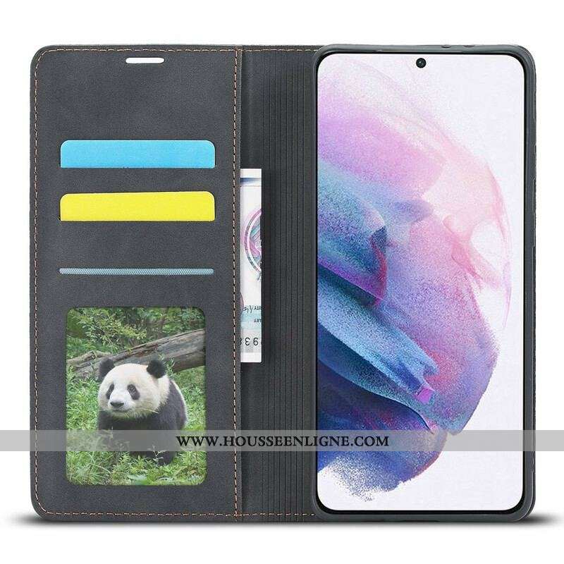 Flip Cover Samsung Galaxy S21 FE Effet Cuir FORWENW