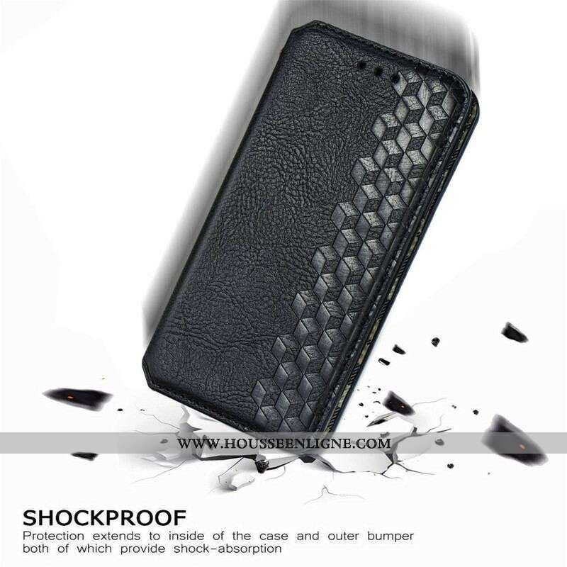 Flip Cover Samsung Galaxy S21 FE Effet Cuir Texture Diamant