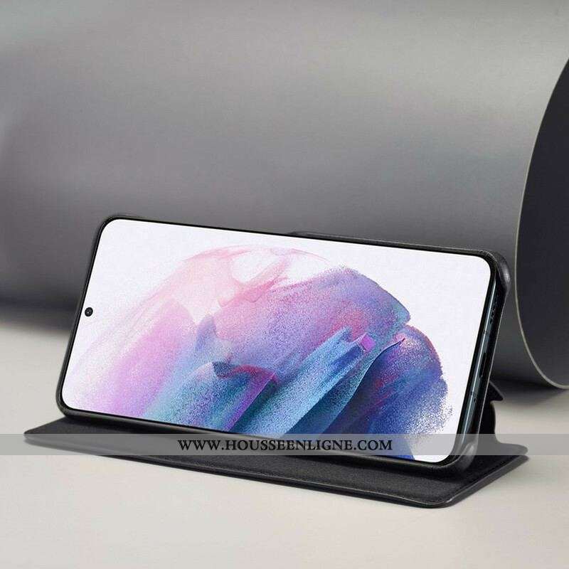 Flip Cover Samsung Galaxy S21 FE LC.IMEEKE Effet Cuir