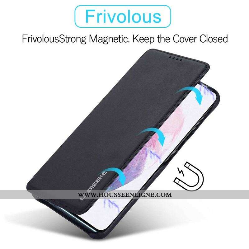 Flip Cover Samsung Galaxy S21 FE LC.IMEEKE Effet Cuir