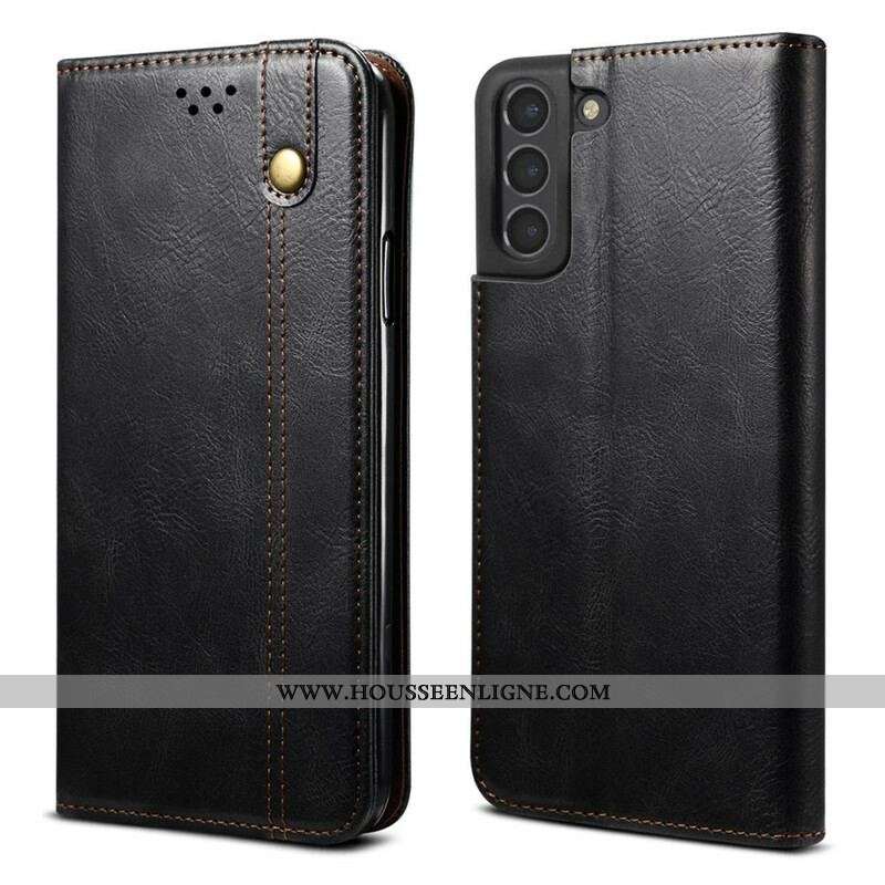Flip Cover Samsung Galaxy S21 FE Simili Cuir Ciré