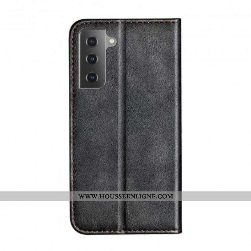 Flip Cover Samsung Galaxy S21 Plus 5G Bicolore Effet Cuir