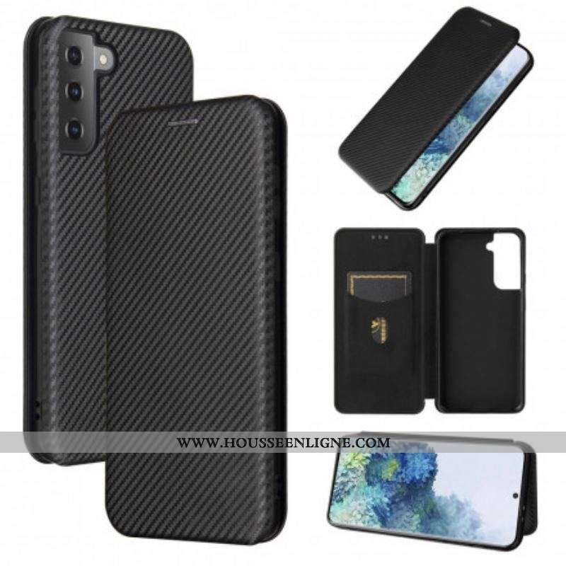 Flip Cover Samsung Galaxy S21 Plus 5G Fibre Carbone