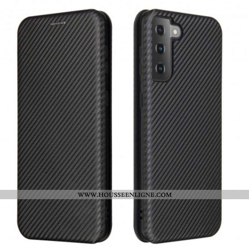Flip Cover Samsung Galaxy S21 Plus 5G Fibre Carbone