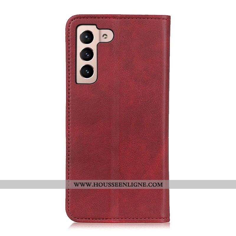 Flip Cover Samsung Galaxy S22 5G Cuir Fendu Élégance
