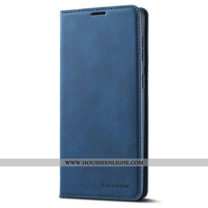 Flip Cover Samsung Galaxy S22 5G Effet Cuir FORWENW