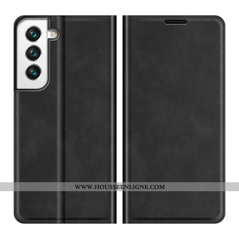 Flip Cover Samsung Galaxy S22 5G Effet Cuir Silky Touch
