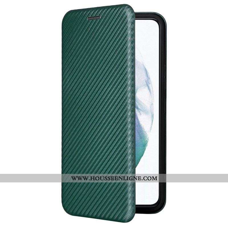 Flip Cover Samsung Galaxy S22 5G Fibre Carbone