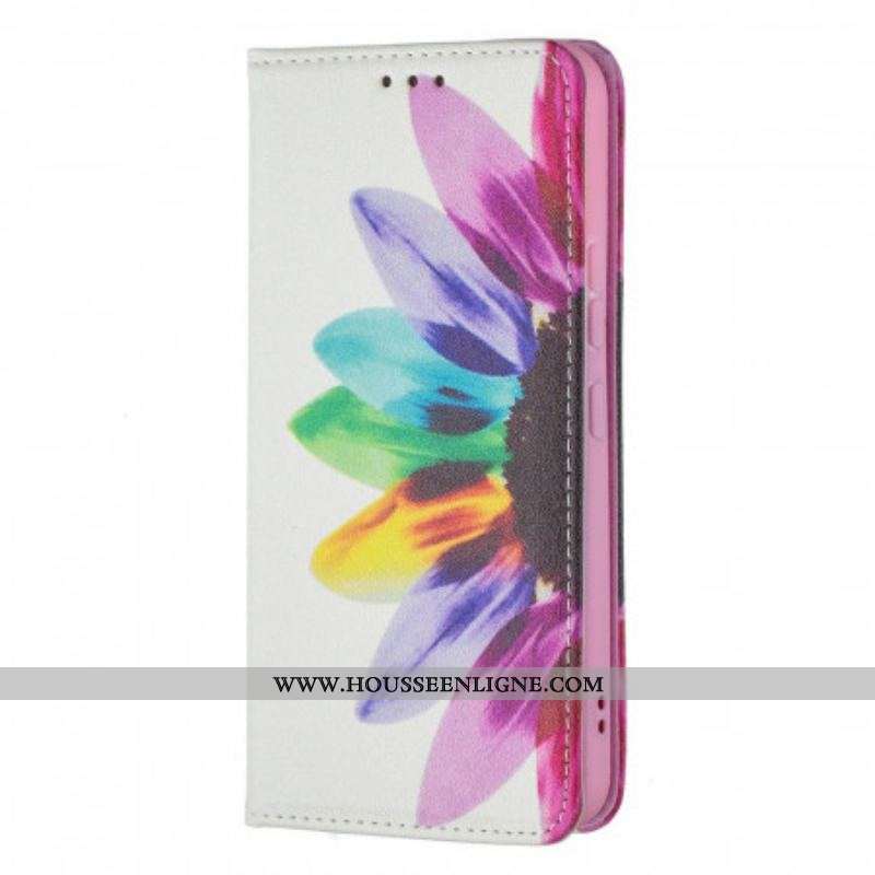 Flip Cover Samsung Galaxy S22 5G Fleur Aquarelle