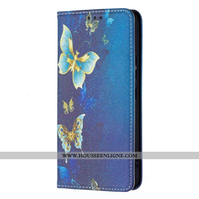 Flip Cover Samsung Galaxy S22 5G Papillons Colorés