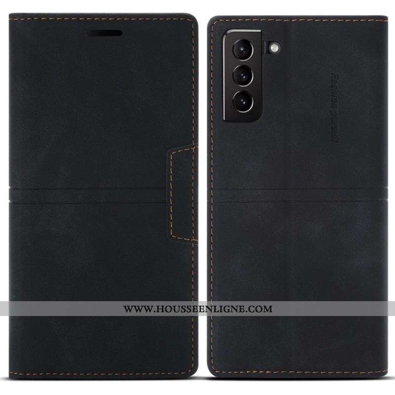 Flip Cover Samsung Galaxy S22 5G Style Cuir Couture Fermoir Magnétique