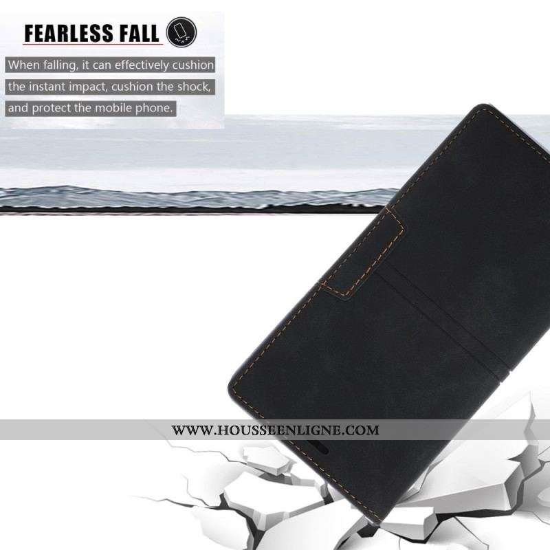 Flip Cover Samsung Galaxy S22 5G Style Cuir Couture Fermoir Magnétique