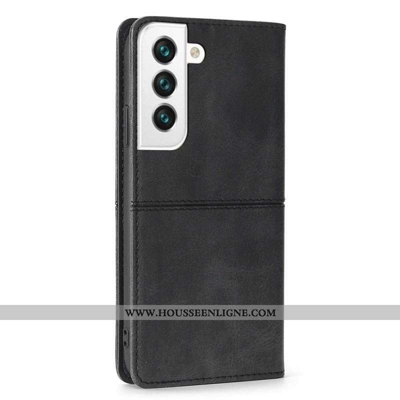 Flip Cover Samsung Galaxy S22 5G Style Cuir Couture