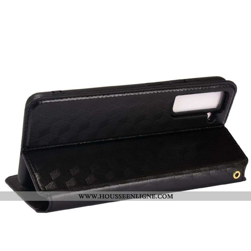 Flip Cover Samsung Galaxy S22 Plus 5G Effet Cuir Diamant