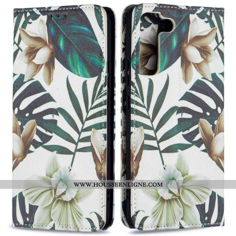Flip Cover Samsung Galaxy S22 Plus 5G Feuilles