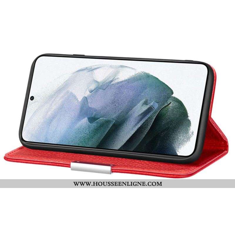 Flip Cover Samsung Galaxy S22 Plus 5G Simili Cuir Litchi Ultra Chic