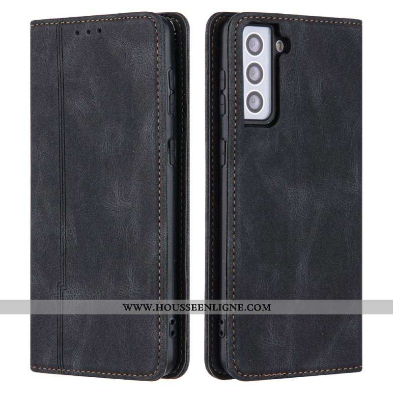 Flip Cover Samsung Galaxy S22 Style Cuir Ligne