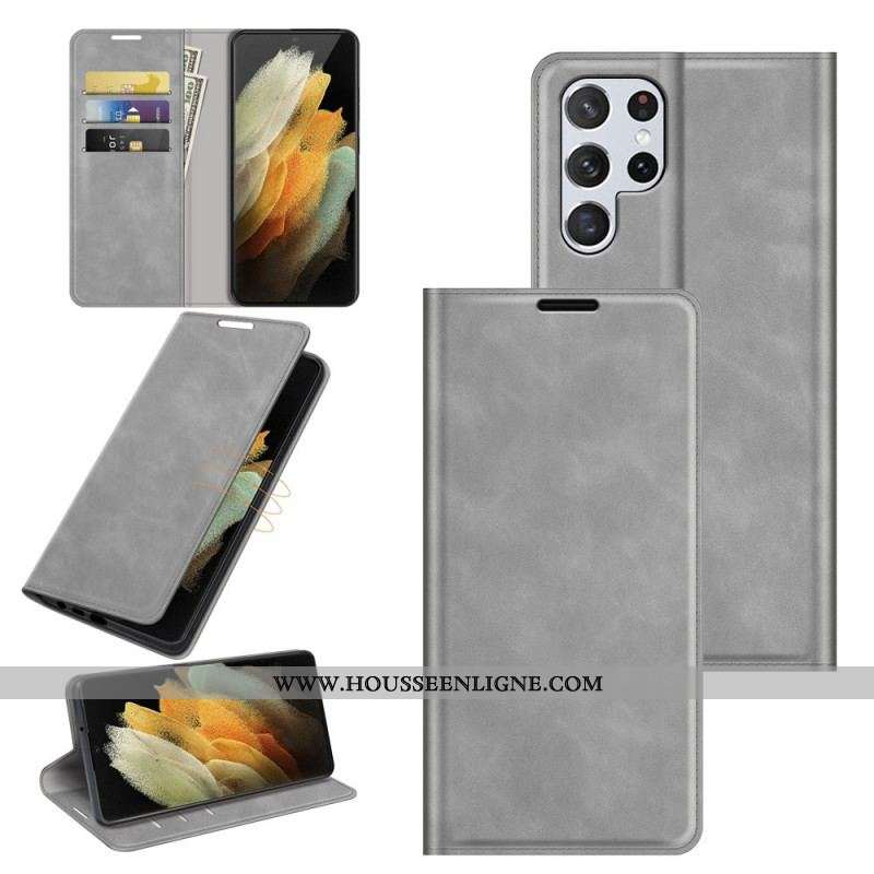 Flip Cover Samsung Galaxy S22 Ultra 5G Style Cuir Design