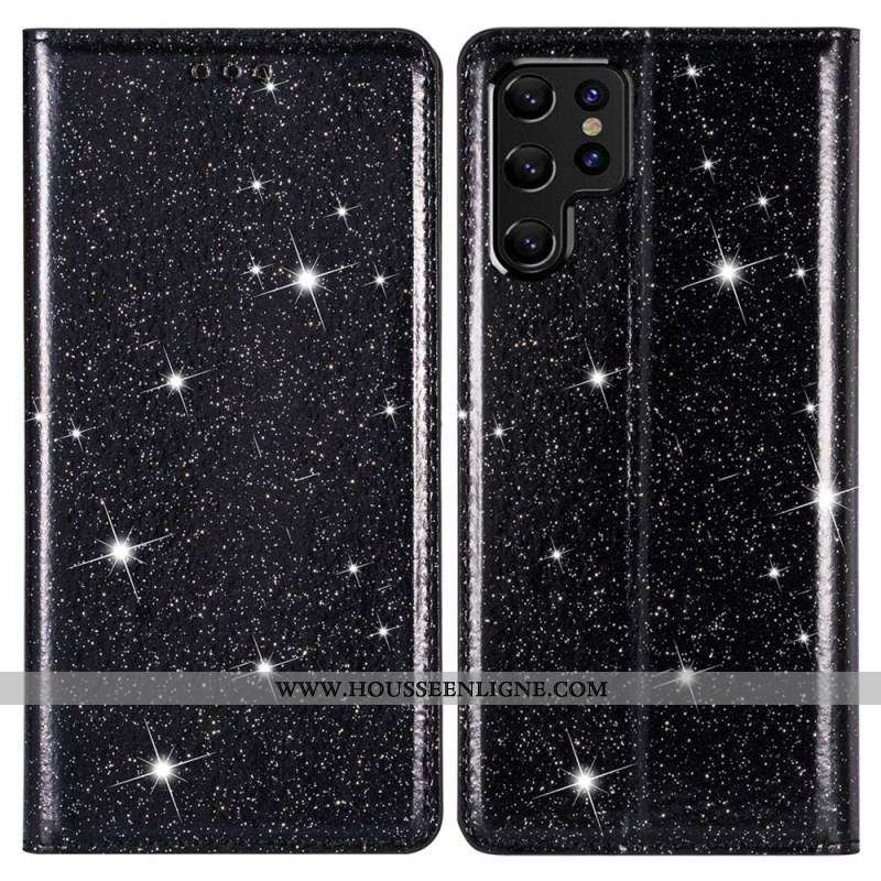Flip Cover Samsung Galaxy S22 Ultra 5G Style Paillettes