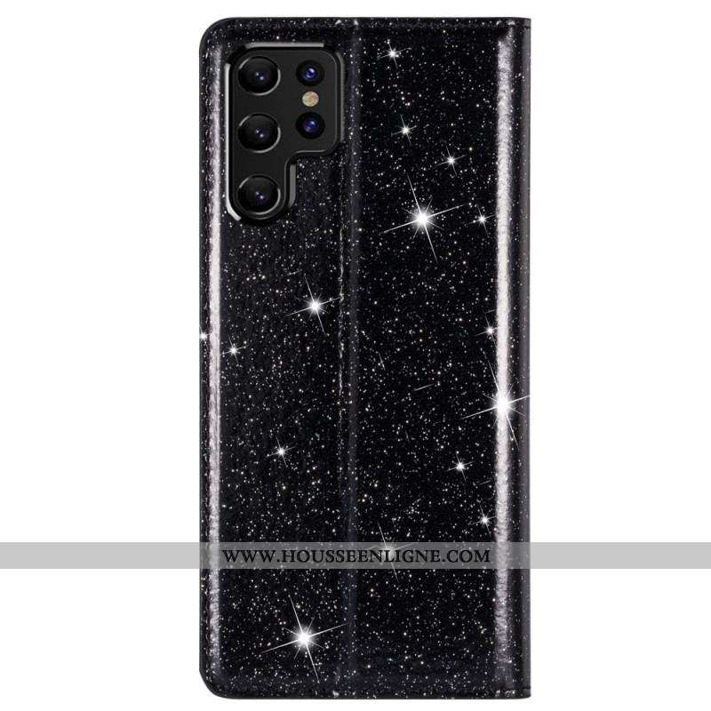 Flip Cover Samsung Galaxy S22 Ultra 5G Style Paillettes