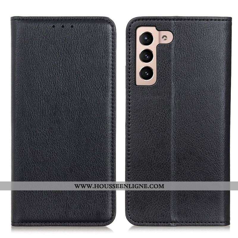 Flip Cover Samsung Galaxy S23 5G Cuir Fendu Litchi