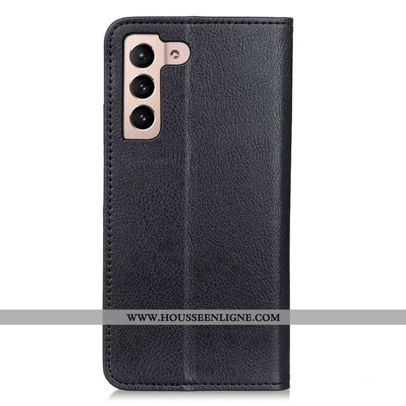 Flip Cover Samsung Galaxy S23 5G Cuir Fendu Litchi