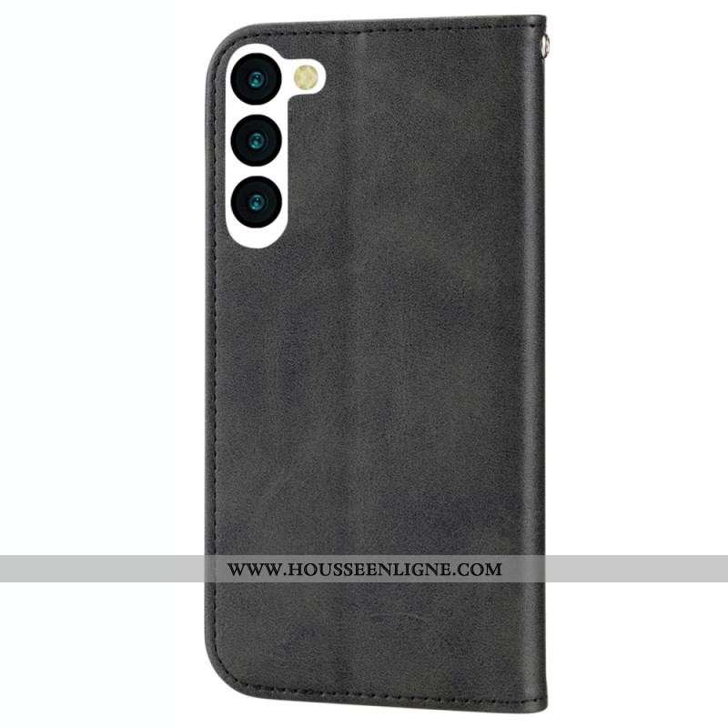 Flip Cover Samsung Galaxy S23 5G Motif 3D à Lanière