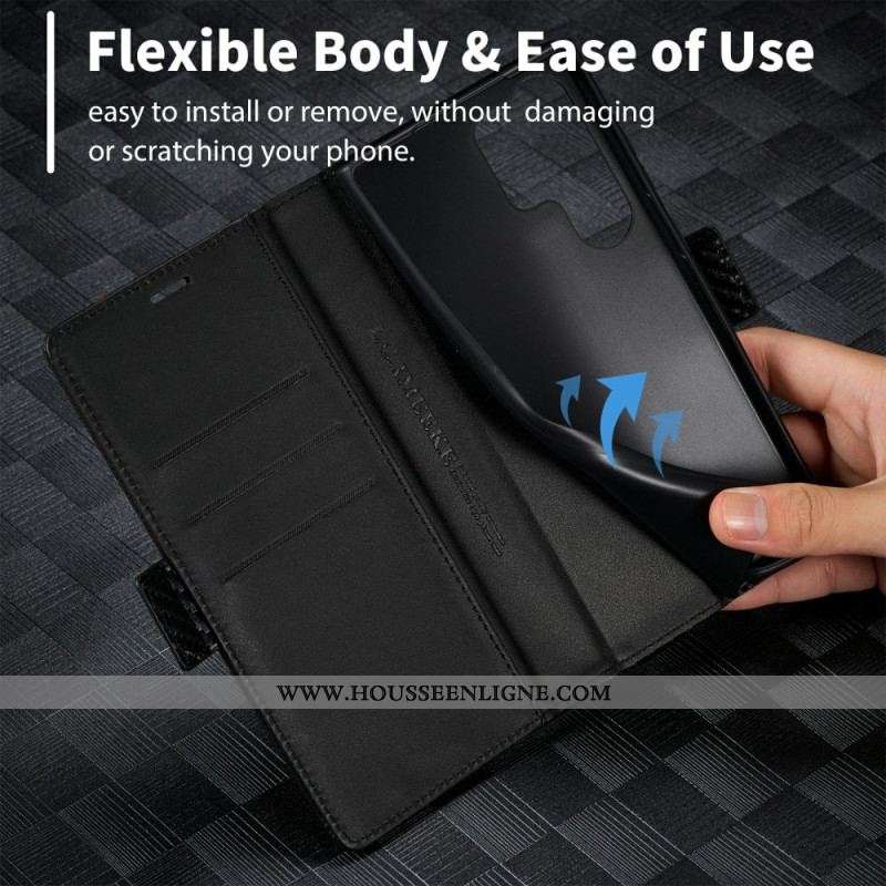Flip Cover Samsung Galaxy S23 Ultra 5G Fibre Carbone