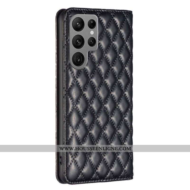 Flip Cover Samsung Galaxy S23 Ultra 5G Matelassée BINFEN COLOR