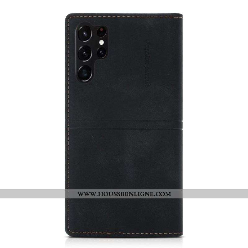 Flip Cover Samsung Galaxy S23 Ultra 5G Style Cuir Couture Fermoir Magnétique