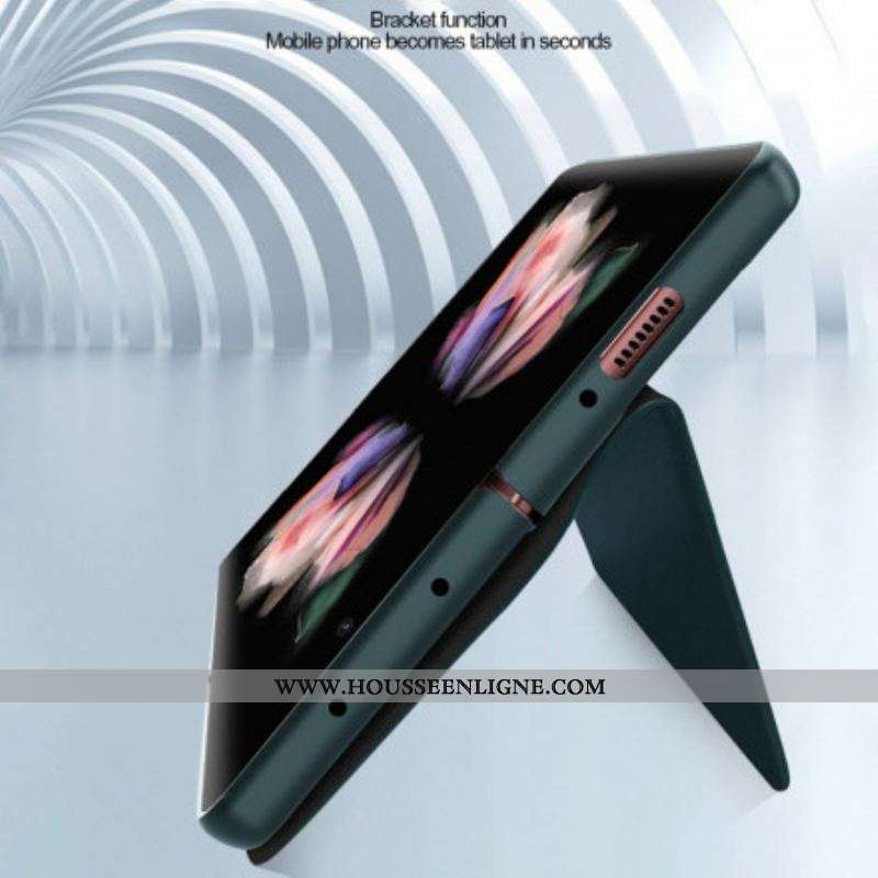 Flip Cover Samsung Galaxy Z Fold 3 5G Skin-Touch Cuir Fendu