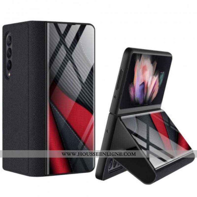 Flip Cover Samsung Galaxy Z Fold 3 5G Verre Trempé Carbone GKK