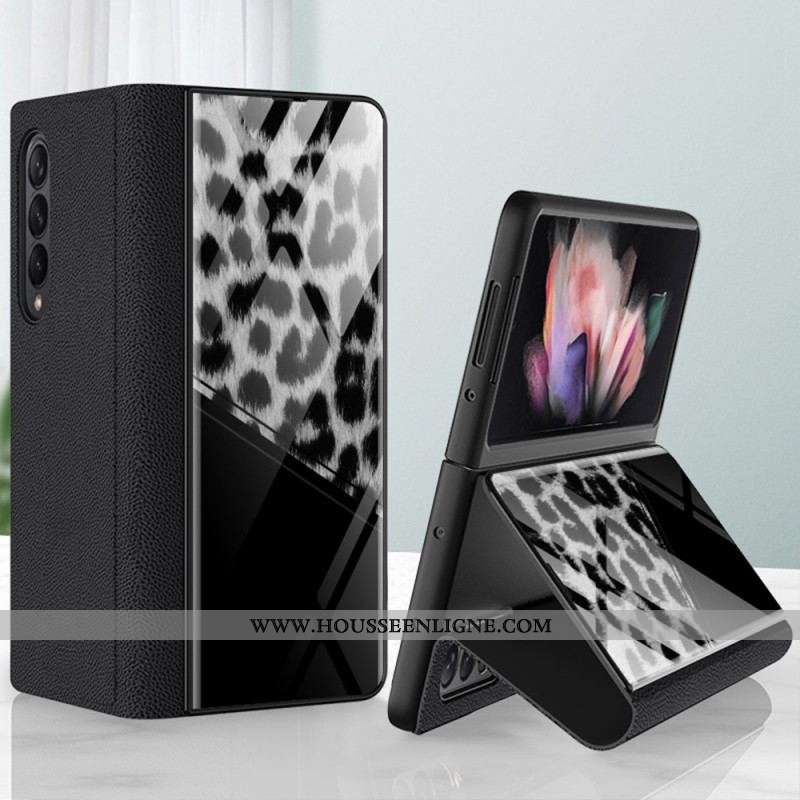 Flip Cover Samsung Galaxy Z Fold 3 5G Verre Trempé Léopard