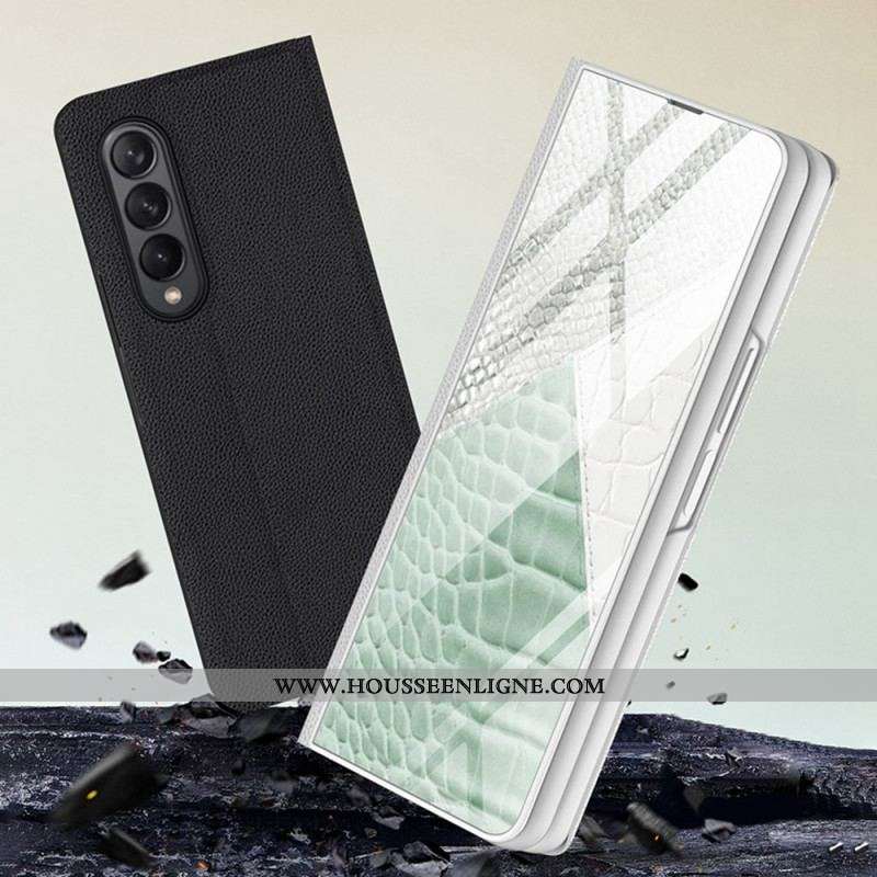 Flip Cover Samsung Galaxy Z Fold 3 5G Verre Trempé Léopard