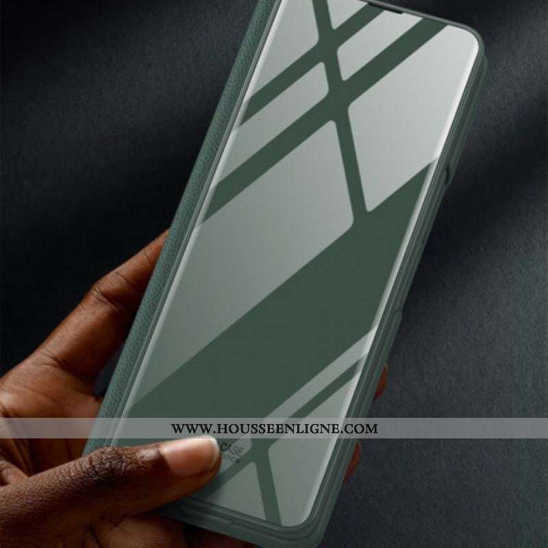 Flip Cover Samsung Galaxy Z Fold 3 5G Verre Trempé et Simili Cuir